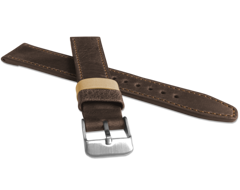 LAVVU Ciemnobrązowy szyty pasek TAILOR z luksusowej skóry Top Grain - 24