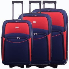 Zestaw walizek PELLUCCI RGL 773 Granatowo Czerwony