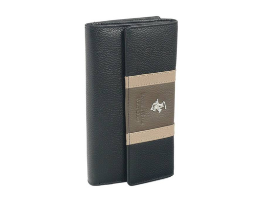 BH-362 COLOURS Portfel damski skórzany Czarny