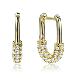 MINET Luksusowe pozłacane srebrne kolczyki z cyrkoniami