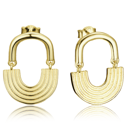 MINET Nowoczesne pozłacane srebrne kolczyki