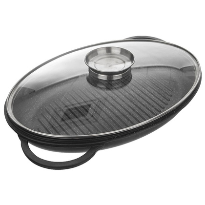 Brytfanna 3w1 granitowa / garnek z pokrywą patelnia grillowa 10 l GRANDE