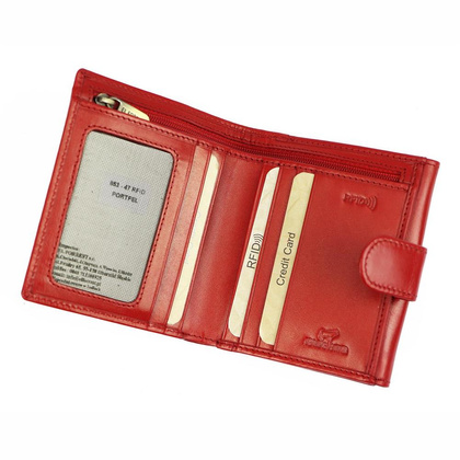 Portfel skórzany damski 853-47 RFID Czerwony