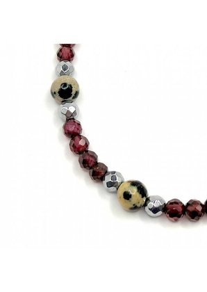 Bransoletka GRANAT JASPIS 925