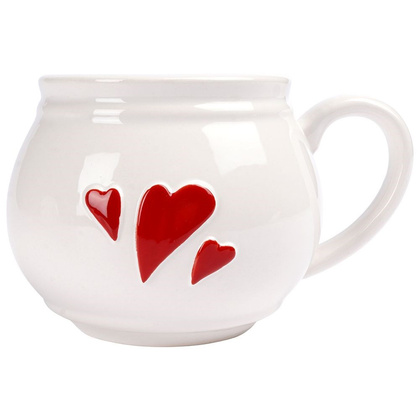 Kubek ceramiczny biały serce 430 ml