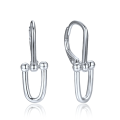 MINET Nowoczesne srebrne kolczyki