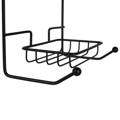 Półka łazienkowa zawieszana na prysznic metalowa czarna 61x28,5x12,5