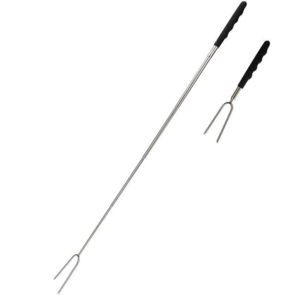 Kij na ognisko kiełbasę rozkładany widelec widełki