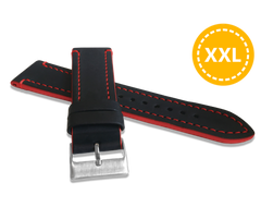 LAVVU XXL Czerwony szyty pasek TAILOR z luksusowej skóry Top Grain - 20 - XXL