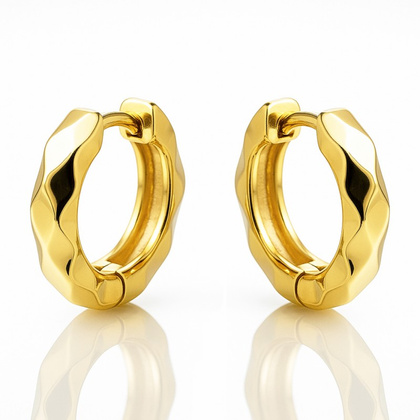 Kolczyki ze stali szlachetnej platerowane 14k złotem, zapięcie angielskie KST3433