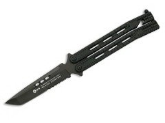 Nóż motylek K25 36215 Balisong Serr Czarny