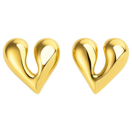 Kolczyki ze stali szlachetnej platerowane 14k złotem, zapięcie sztyfit KST3436