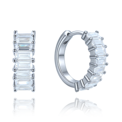 MINET Luksusowe kolczyki srebrne z białymi cyrkoniami