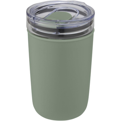 Szklany kubek Bello o pojemności 420 ml z zewnętrzną ścianką z plastiku z recyklingu