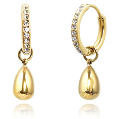 Kolczyki ze stali szlachetnej platerowane złotem KST3346