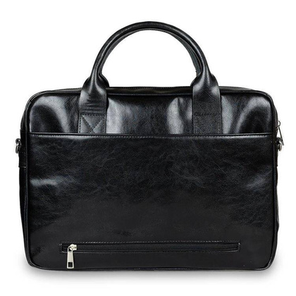 Skórzana torba męska na ramię laptopa 15,6" czarna - Pavone Nero Monza 2317 BL