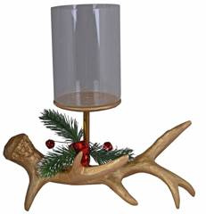 Świecznik poroże złoty