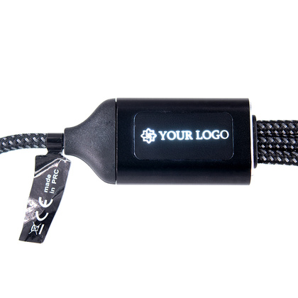 Kabel 3 w 1 z podświetlanym logo Pierre Cardin
