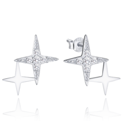 MINET Srebrne kolczyki GWIAZDY