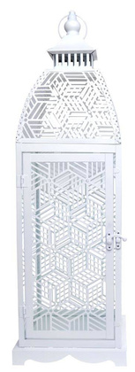 Latarnia duża biała matowa