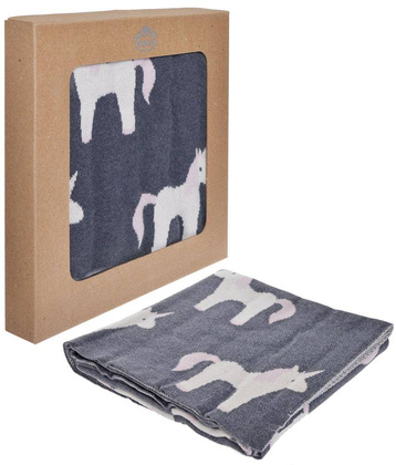 Koc dziecięcy w jednorożce 100% bawełna  80x100 cm