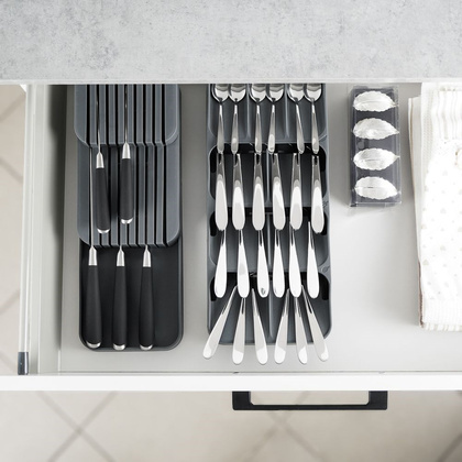 Organizer wkład do szuflady na sztućce szary 39x17x5,5 cm