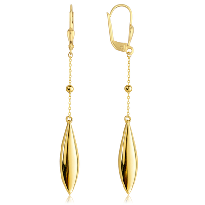 MINET Nowoczesne złote kolczyki z zapięciem typu patent Au 585/1000 2,45g