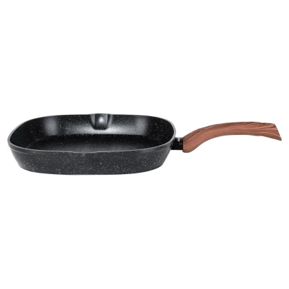 Patelnia do grillowania granitowa kwadratowa BLACK&WOOD 28x28 cm