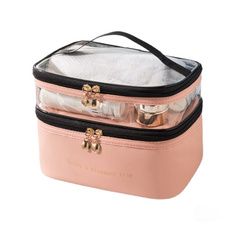Kosmetyczka rozkładana 2 poziomowa 17x23x15cm różowa KS92WZ4