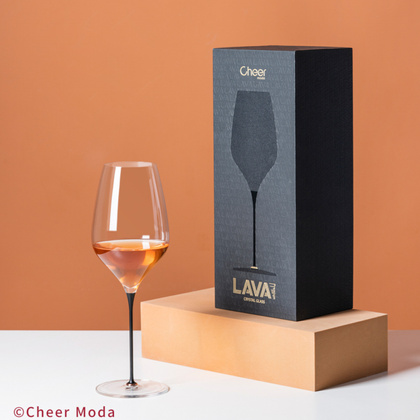 Kieliszek do wina Lava Premium czarno-brązowy