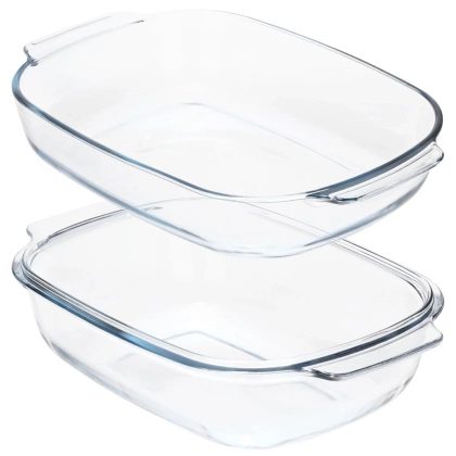 Naczynie żaroodporne z pokrywką szklane 3,1+2,6 l