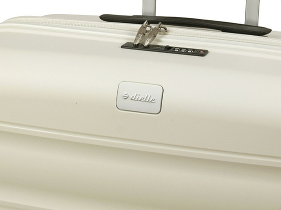 Walizka DIELLE 100 4k 66cm średnia biała PP z poszerzeniem