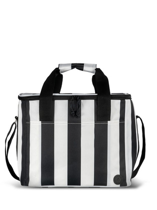 CITY TORBA TERMICZNA STRIPE rPET DUŻA, CZARNO-BIAŁY