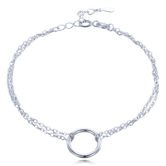 MINET Elegancka srebrna bransoletka z kółeczkiem