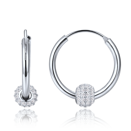 MINET Eleganckie srebrne kolczyki z cyrkoniami