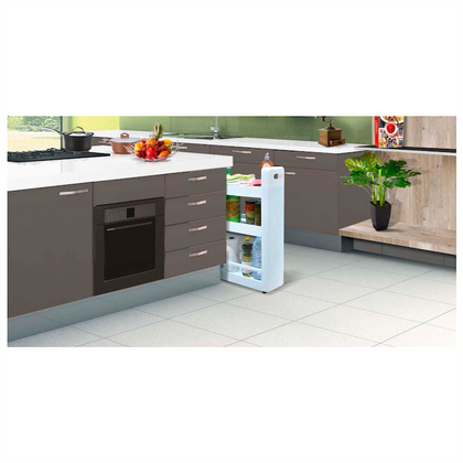 Wielofunkcyjna szafka na kółkach Biała