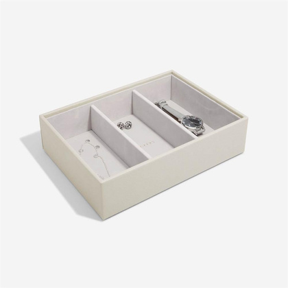 Szkatułka na biżuterię Stackers 3 komorowa classic jasnobeżowa