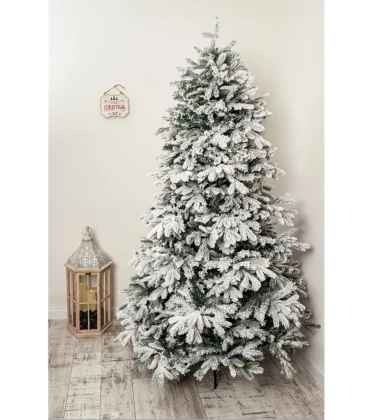 Choinka sztuczna PE02 150 cm biała  ośnieżona  z metalowym stojakiem