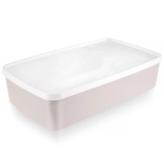 Pojemnik na żywność z pokrywką beżowy 2 l