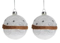 Kpl.2 bombek białych ze sznurkiem