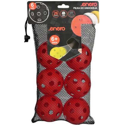 PIŁKA UNIHOC MECZOWA CZERWONA ENERO 6SZT