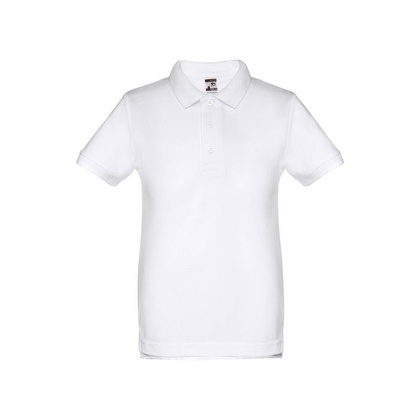 THC ADAM KIDS WH. Koszulka polo z krótkim rękawem dla dzieci (unisex). Kolor biały