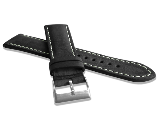 LAVVU Naturalnie barwiony czarny pasek NATURE ze skóry Top Grain - 24