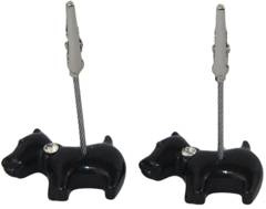 Kpl 2 fotoklipów piesek czarny z kryształkami swarovskiego