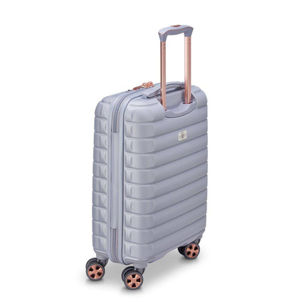 Delsey Shadow 5.0 mała srebrna walizka kabinowa na kółkach 55 cm