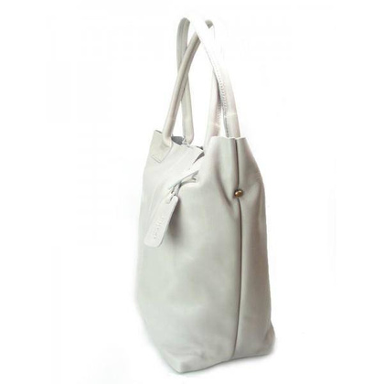 SKÓRZANA TOREBKA SHOPPER BAG XXL  REAL LEATHER WOREK  A4  SZARA  S6BG