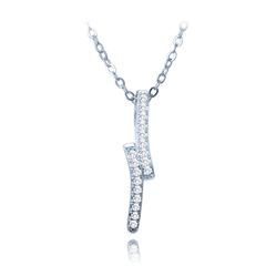 MINET Luksusowy naszyjnik srebrny z białymi cyrkoniami
