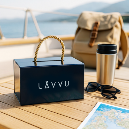 LAVVU Zegarek ze szkłem szafirowym ​ HERNING Black / Top Grain Leather