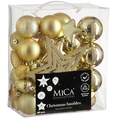 BOMBKA DEKORACYJNA PLASTIKOWA BEZPIECZNA 40SZT ZŁOTA MICA