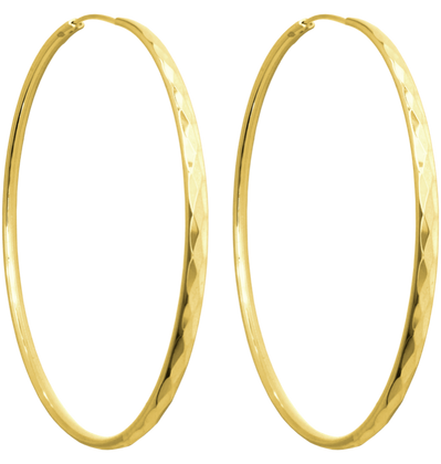 MINET Pozłacane szczotkowane srebrne kolczyki PIERŚCIONKI 7 cm